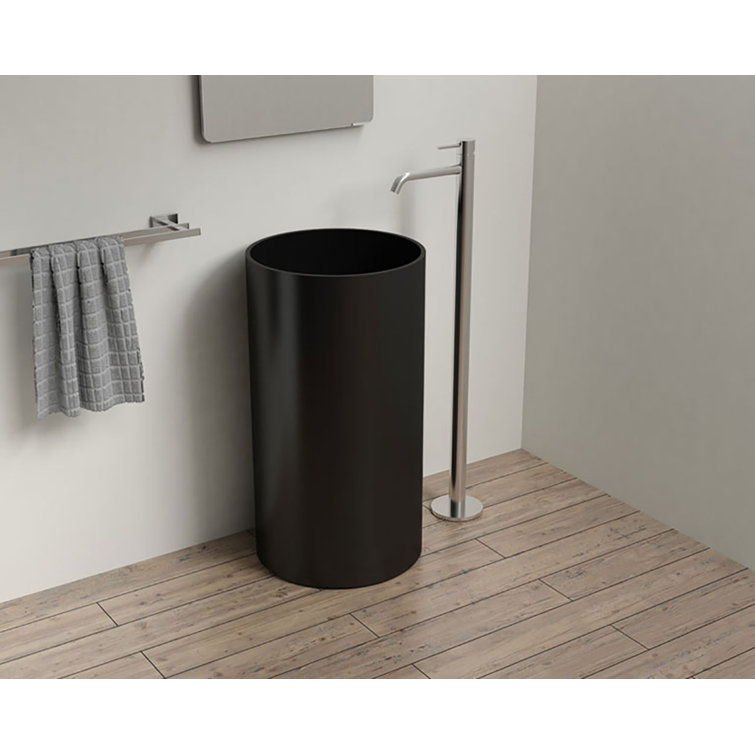 Badeloft Stone Circular Pedestal Bathroom Sink Wayfair Canada